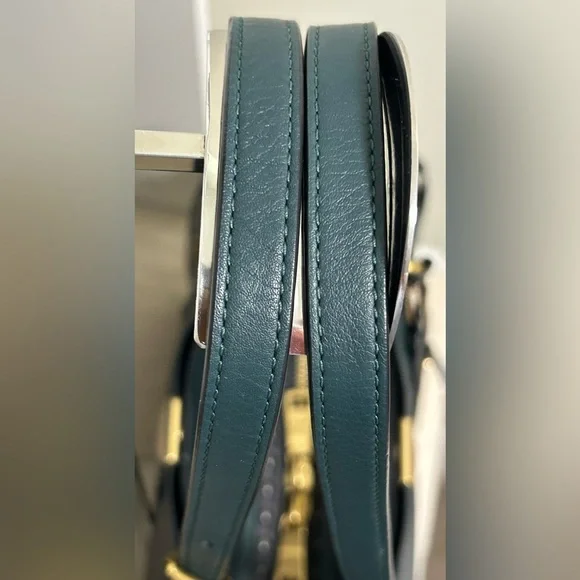 COACH Dreamer 34 ColorBlock Whipstitch Shoulder Bag in Evergreen - Picture 10 of 15